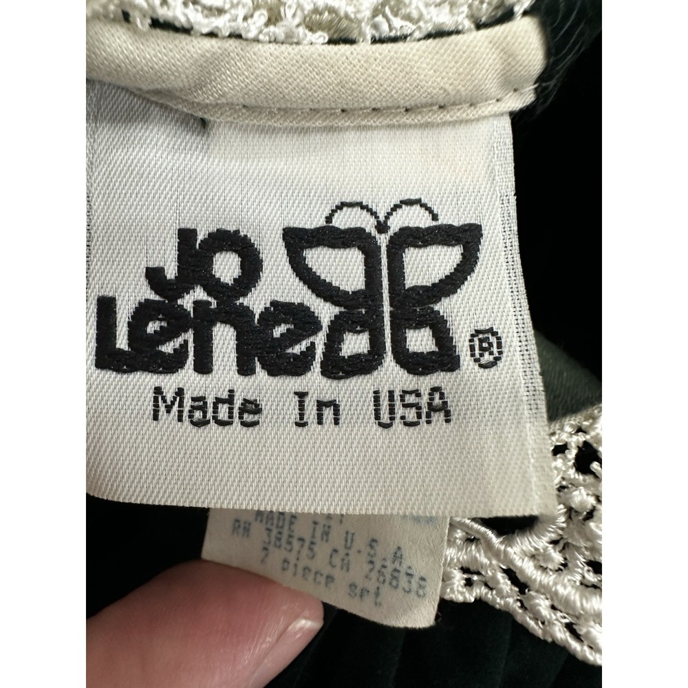 Jo Lene Made In USA -Vintage- 2T Green Velvet - Lace Rosettes - Picture 5 of 6